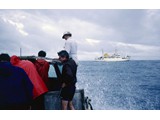 Bathymetric Survey, 9 April-12 May 1987 : LARC returning to the MV Cape Pillar.