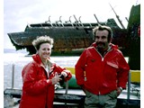 Bathymetric Survey, 9 April-12 May 1987 :(L-R) Vicki with Peter (Peewee) Walkley.