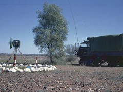 1968 : Occupying an Aerodist station for line measuring with Remote instrument set up.