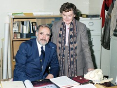 David Roy Hocking and his wife Iris at Dave's retirement function 16 August 1985