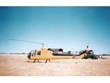1967 : Fairchild-Hiller FH-1100 helicopter VH-UTZ (shown here at Wave Hill) chartered from Helicopter Utilities Pty Ltd, was used to support Aerodist ground marking and later Aerodist measuring operations.