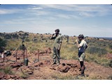 1969 : Establishing a station in the Great Sandy Desert (L-R) Milton Biddle & Cliff Dohle (Jayrow's pilot).