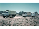 1969 : Forward Control Landrover convoy Alice Springs area - ZSM 881 at rear was only one left and driven by PJW in 1971.