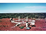 1970 : Aerodist ground mark under construction in WA. Peter Blake with the white paint.