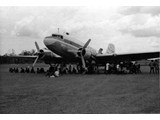 March 1964 : Papuan Air Transport (PATAIR) DC3 (VH-PNA) at Telefomin to transport equipment from Station 37 back to Port Morseby. Due to the short length of the airfield the DC3 was equipped with JATO (Jet-Assisted Take Off) bottles.