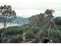 1969 TG084 Geodetic survey party member David Yates, Warrumbungle Ranges, NSW.