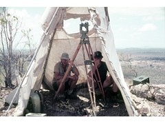 1969 TG146 Geodetic survey observing party of (L-R) Peter Langhorne and Adrian Wright.