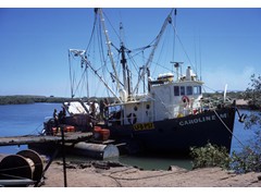 1972 TG201 Aerodist operations, Montebellos with Caroline M in Sams Creek loading for offshore islands.
