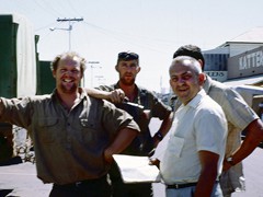 1968 : At Cloncurry (L-R) Ragnar Berg, Ken Manypenny, 'Uncle' Norm Hawker and probably Mick O'Dea (hidden).