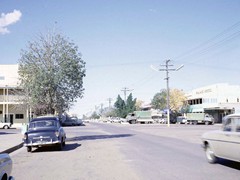 1968 : At Cloncurry, Forward Control Landrovers in the street. 