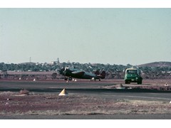1972 : Kalgoorlie airstrip, WA, with Adastra Hudson.