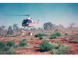 1968 : Fairchild-Hiller FH-1100 helicopters (VH-UHD) chartered from Helicopter Utilities Pty Ltd to support Aerodist groundmarking operations shown here in the Simpson Desert.