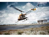 1962 : Bell 47G-2 helicopter (VH-UTB) on charter from Helicopter Utilities Pty Ltd used for geodetic traverse reconnaissance between Dalby, Charleville and Mt Howitt and around Betoota.