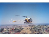1967 : Bell 47G-4 (VH-UTQ) chartered from Helicopter Utilities Pty Ltd, used to support theodolite and Tellurometer second order mapping control traversing in the Port Hedland, Roebourne, Millstream and Mt Newman area.