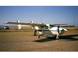 1987 : Field inspection of the Bairnsdale map sheet were carried out using a Cessna 337F Super Skymaster (VH-RGB shown here) and later a Partenavia PN68. Both aircraft were 'dry' chartered.